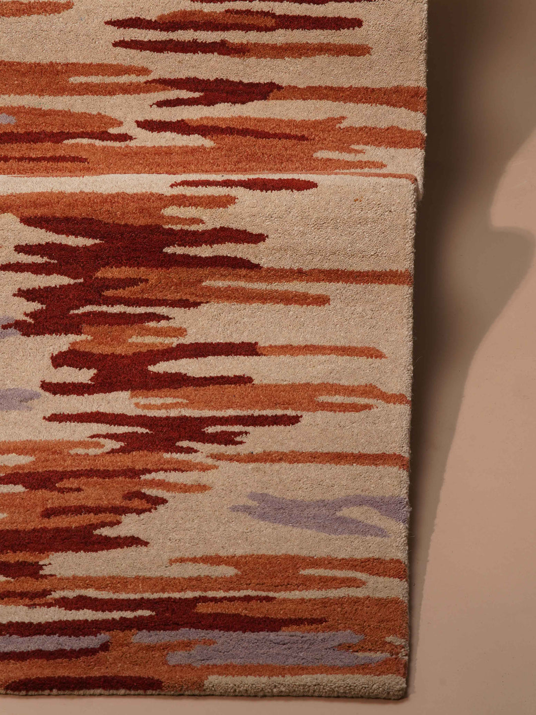 Hand Tufted Wool Area Rug Abstract Multicolor K00S14