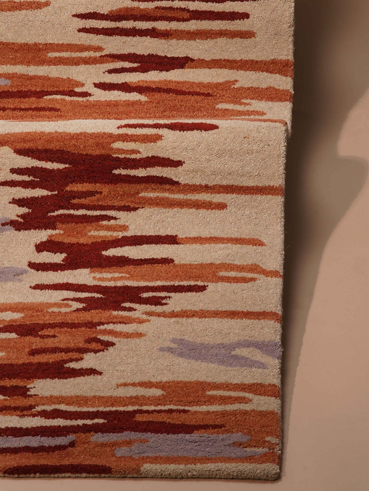 Hand Tufted Wool Area Rug Abstract Multicolor K00S14
