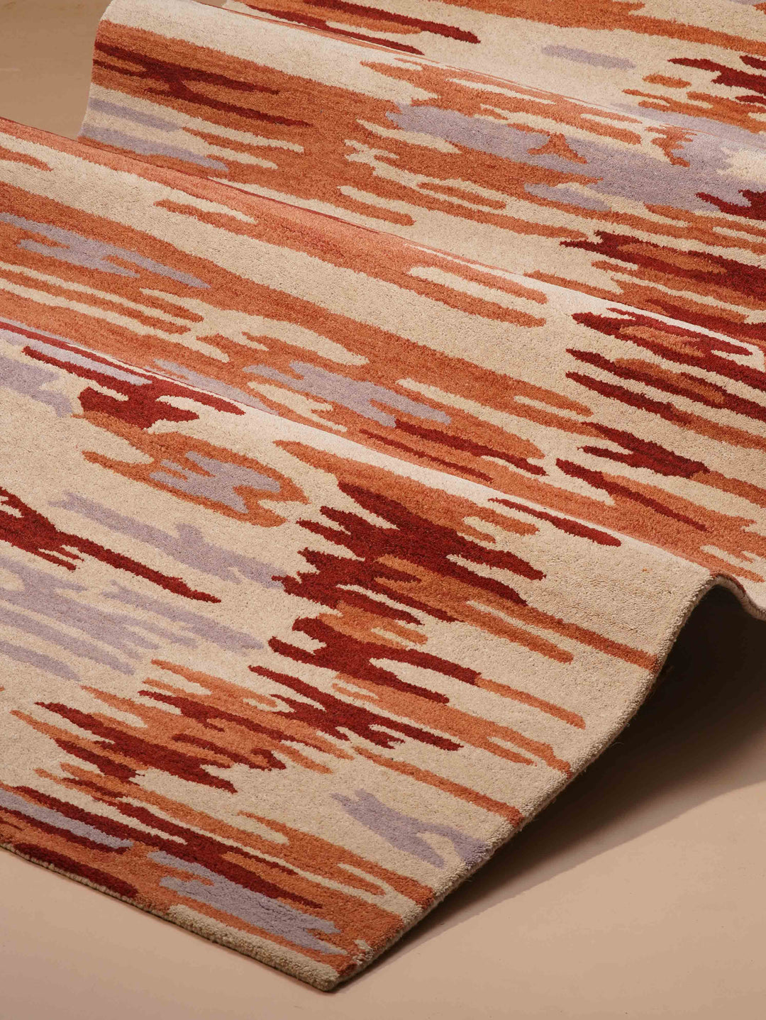 Hand Tufted Wool Area Rug Abstract Multicolor K00S14