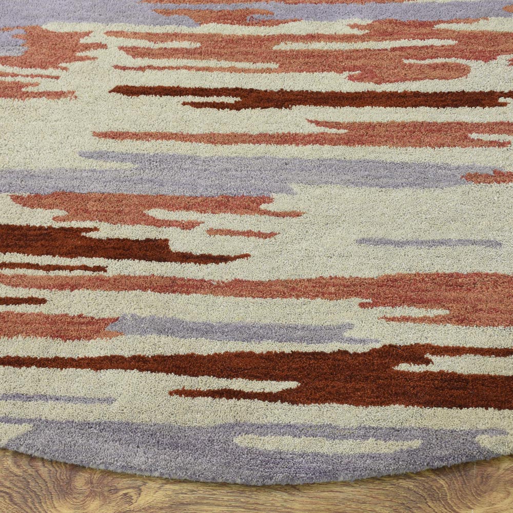 Hand Tufted Wool Area Rug Abstract Multicolor K00S14