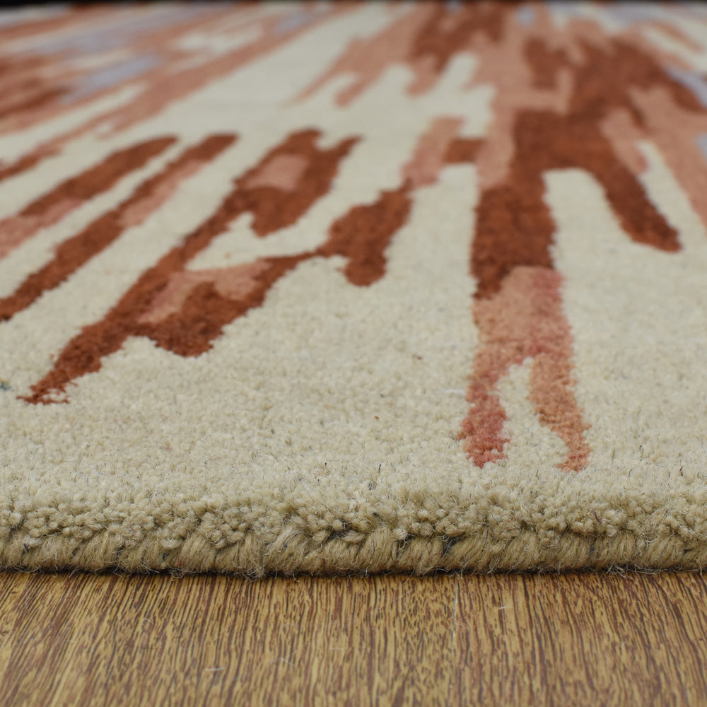 Hand Tufted Wool Area Rug Abstract Multicolor K00S14