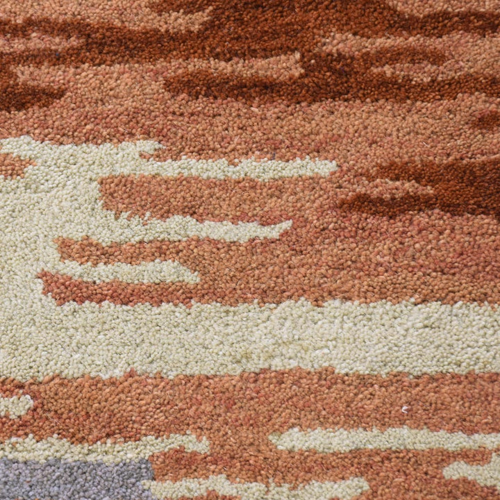 Hand Tufted Wool Area Rug Abstract Multicolor K00S14