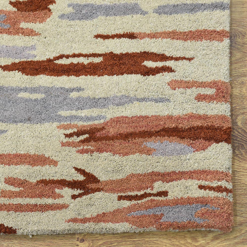 Hand Tufted Wool Area Rug Abstract Multicolor K00S14