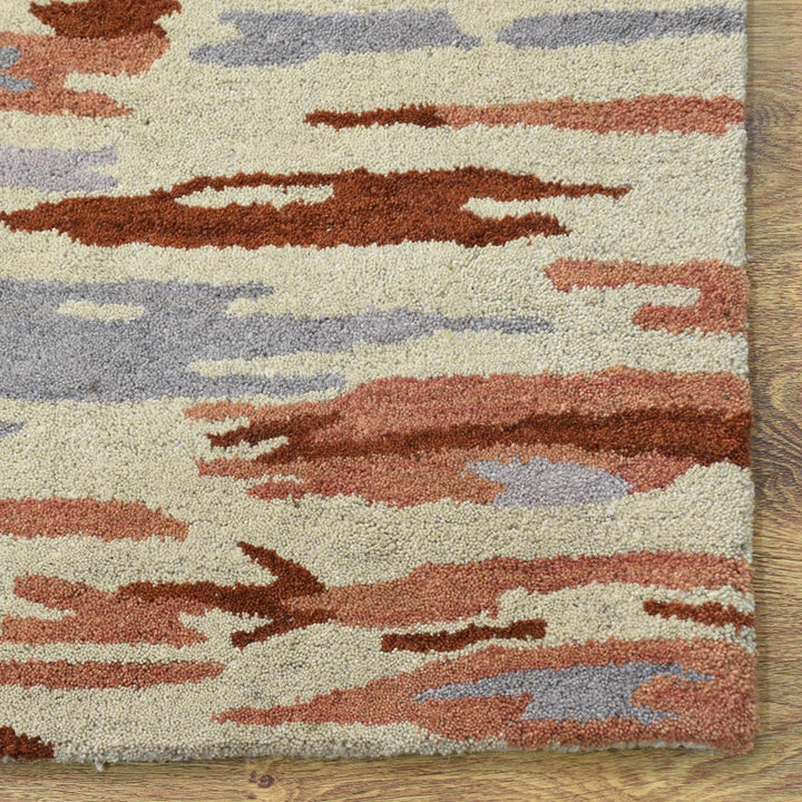 Hand Tufted Wool Area Rug Abstract Multicolor K00S14