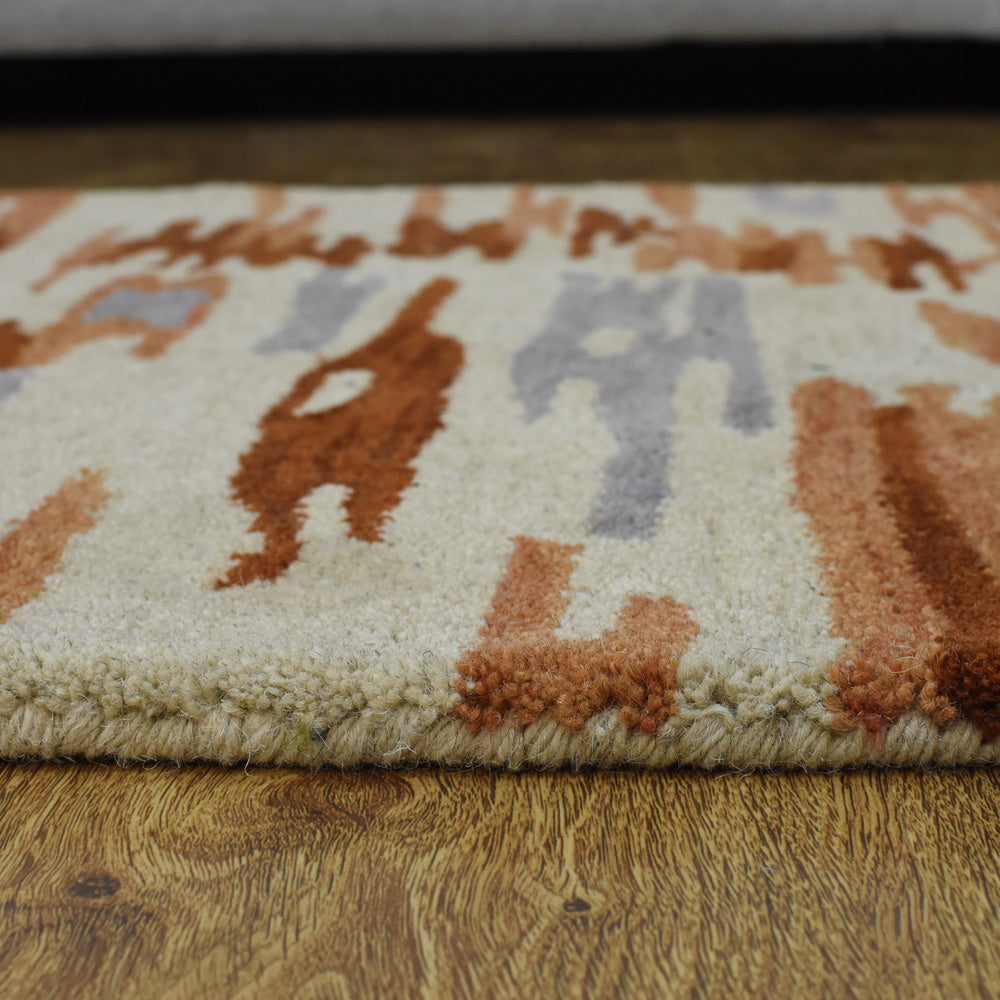 Hand Tufted Wool Area Rug Abstract Multicolor K00S14
