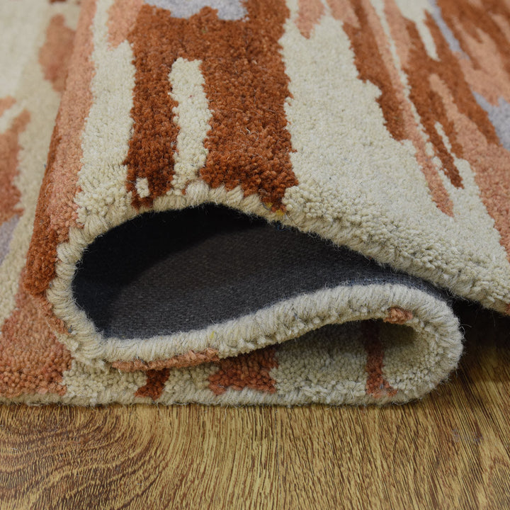 Hand Tufted Wool Area Rug Abstract Multicolor K00S14