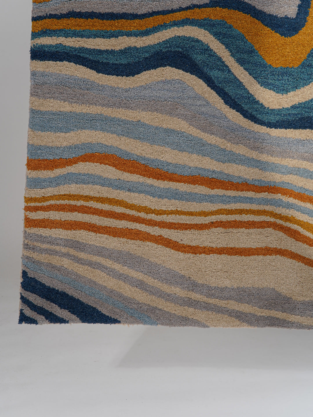 Hand Tufted Wool Area Rug Abstract Multicolor K00S17