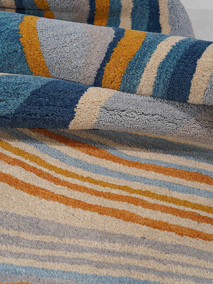 Hand Tufted Wool Area Rug Abstract Multicolor K00S17