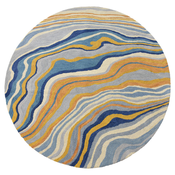 Hand Tufted Wool Area Rug Abstract Multicolor K00S17