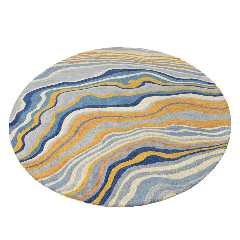 Hand Tufted Wool Area Rug Abstract Multicolor K00S17