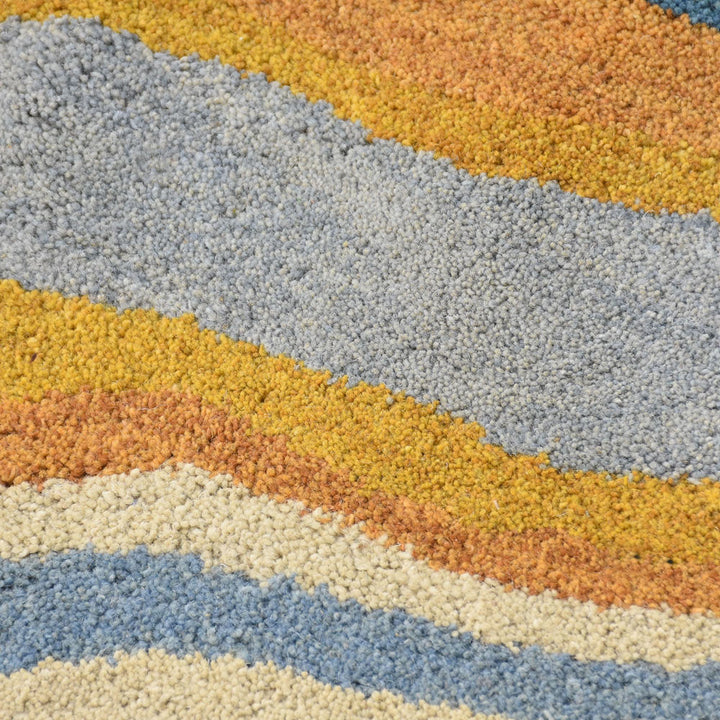 Hand Tufted Wool Area Rug Abstract Multicolor K00S17