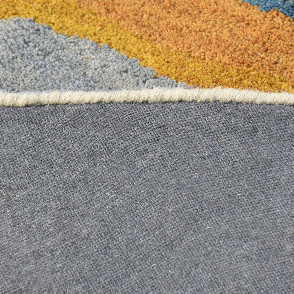 Hand Tufted Wool Area Rug Abstract Multicolor K00S17