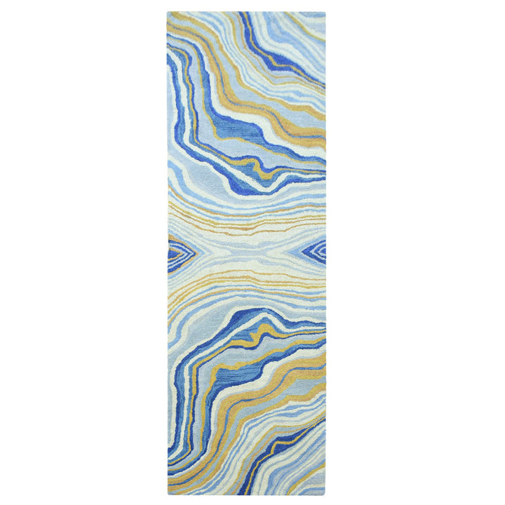 Hand Tufted Wool Area Rug Abstract Multicolor K00S17