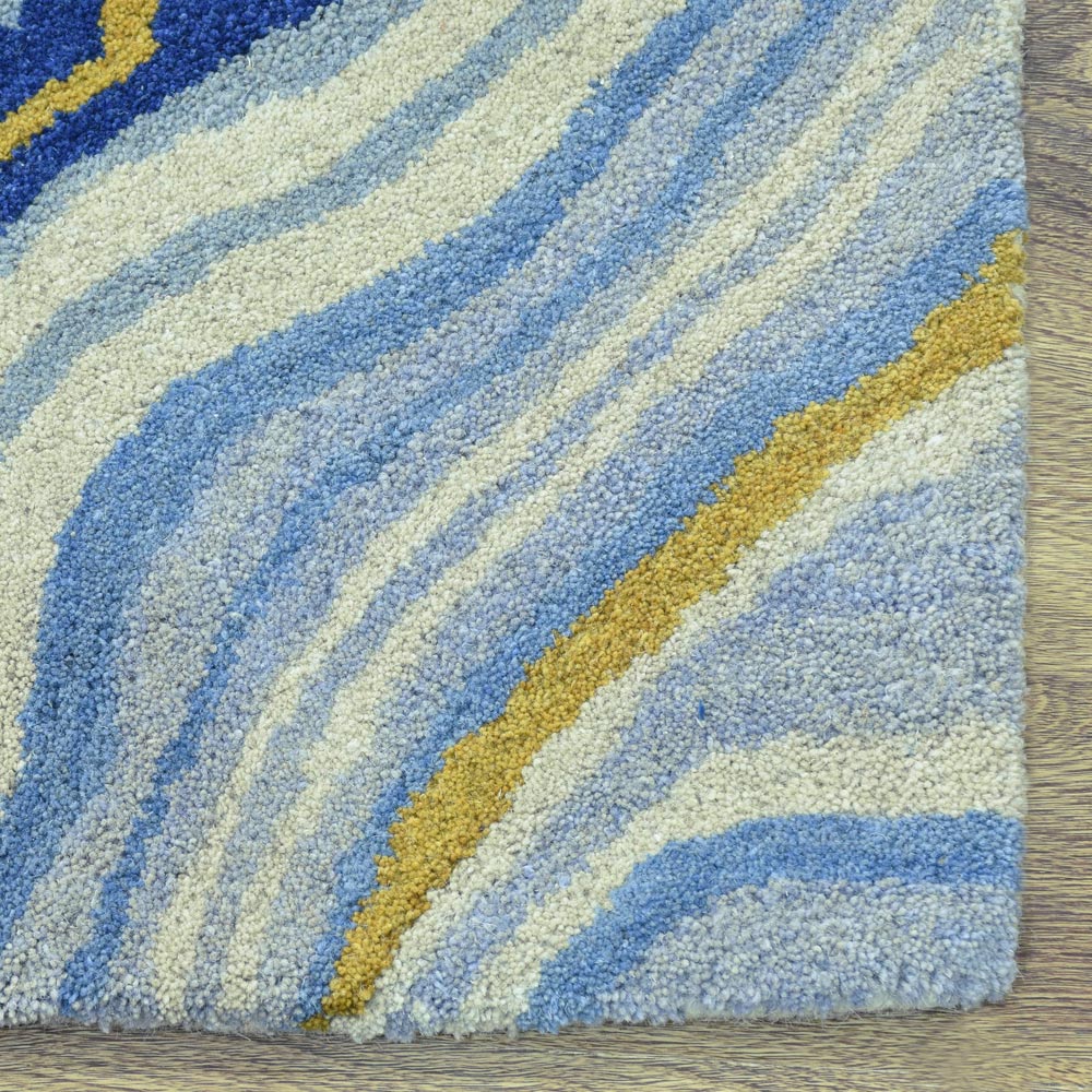 Hand Tufted Wool Area Rug Abstract Multicolor K00S17