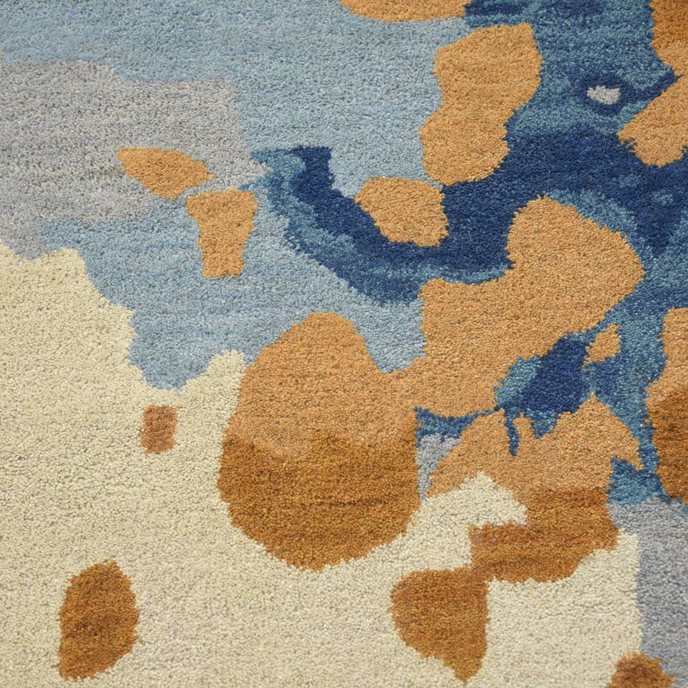 Hand Tufted Wool Area Rug Abstract Multicolor K00S18