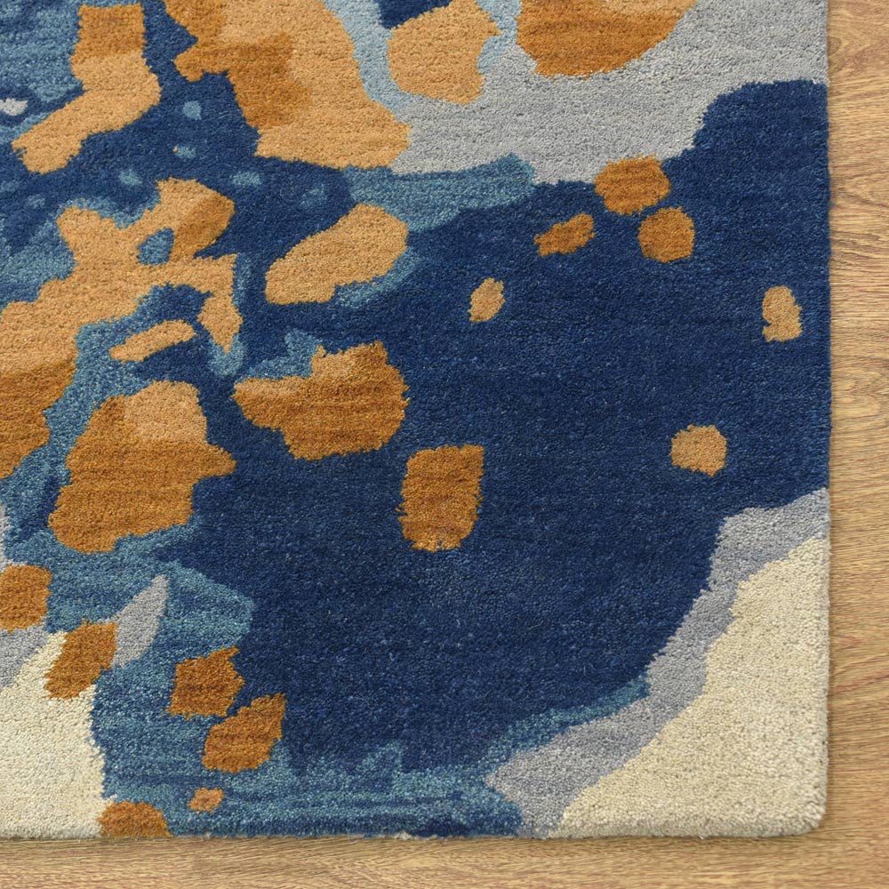 Hand Tufted Wool Area Rug Abstract Multicolor K00S18