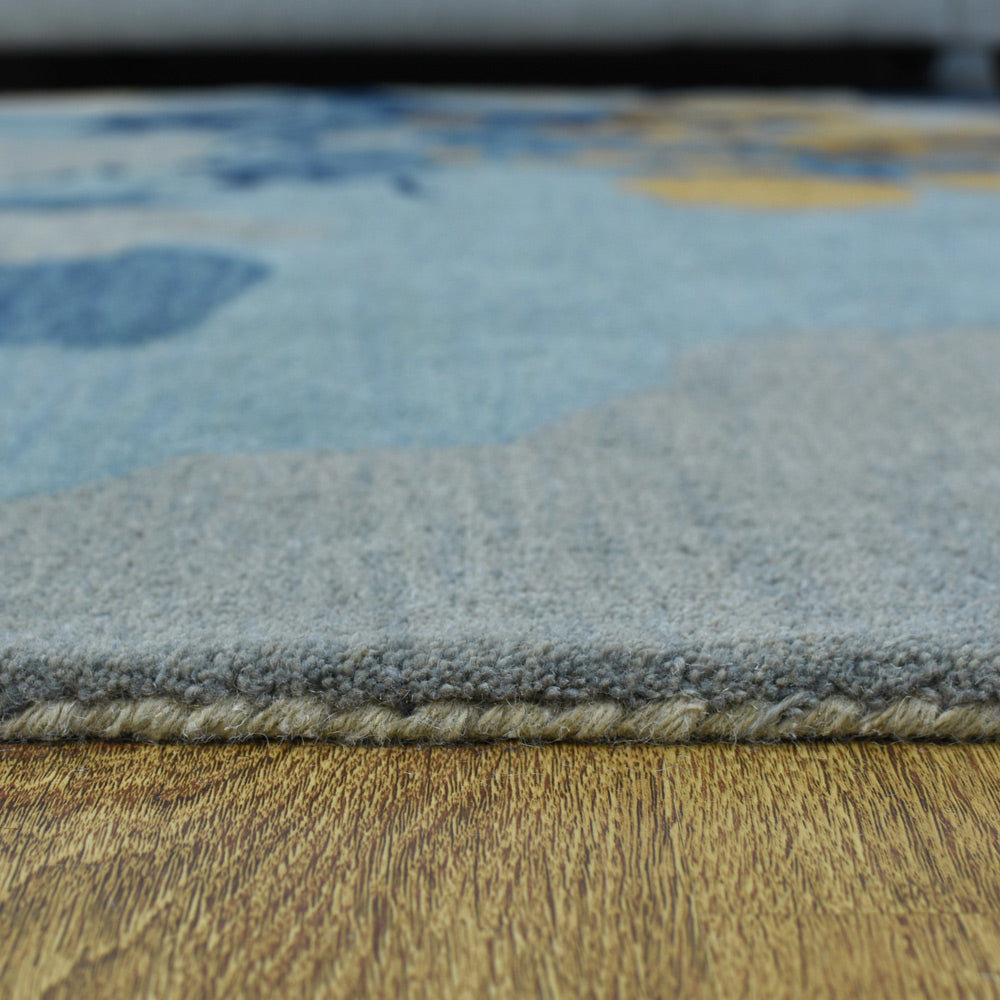 Hand Tufted Wool Area Rug Abstract Multicolor K00S18