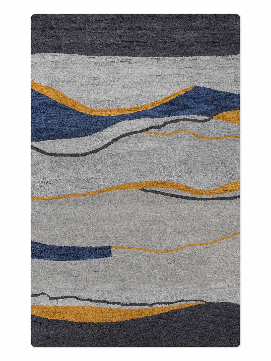 Hand Tufted Wool Area Rug Contemporary Multicolor K00S19