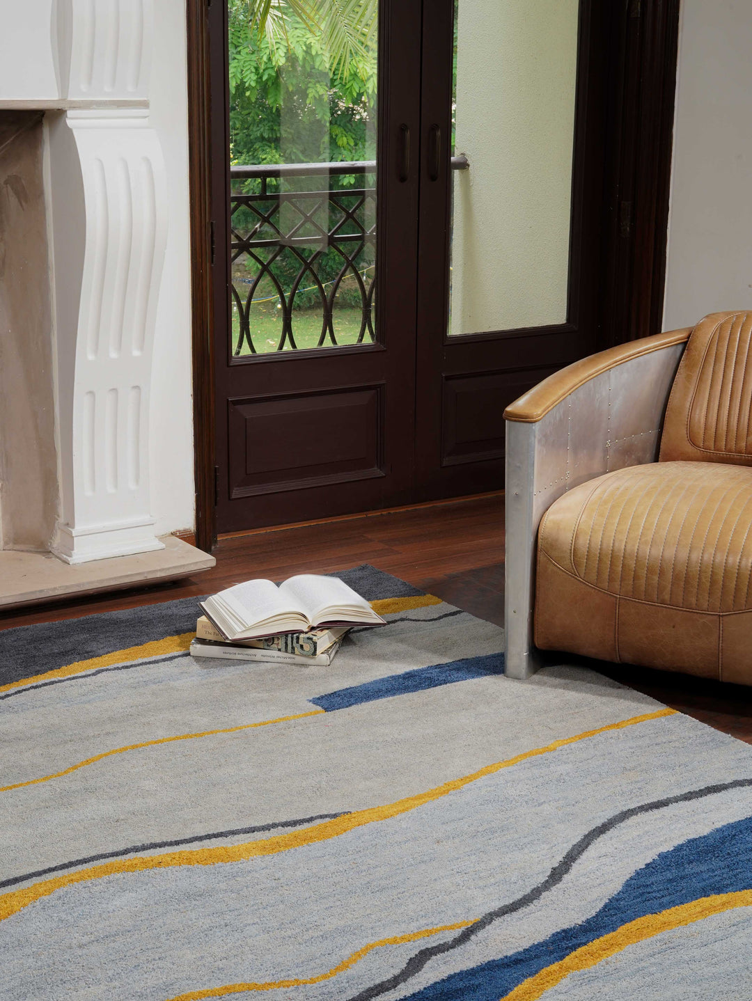 Hand Tufted Wool Area Rug Contemporary Multicolor K00S19