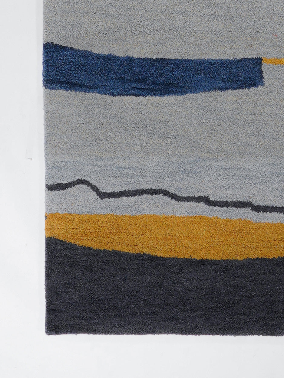 Hand Tufted Wool Area Rug Contemporary Multicolor K00S19