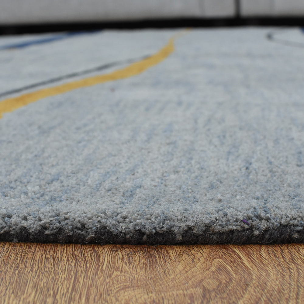 Hand Tufted Wool Area Rug Contemporary Multicolor K00S19