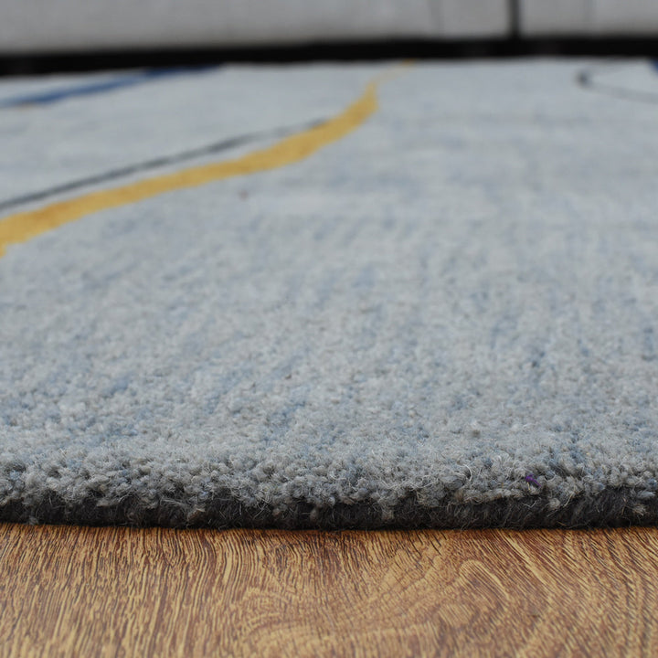 Hand Tufted Wool Area Rug Contemporary Multicolor K00S19