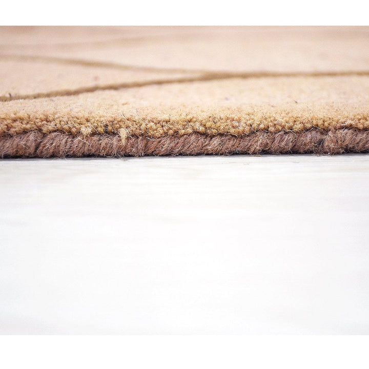 Hand Tufted Wool Area Rug Geometric Beige Brown K01004