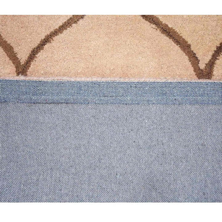 Hand Tufted Wool Area Rug Geometric Beige Brown K01004
