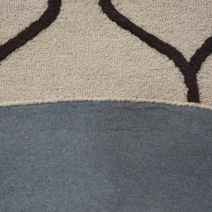 Hand Tufted Wool Area Rug Geometric Beige Brown K01004