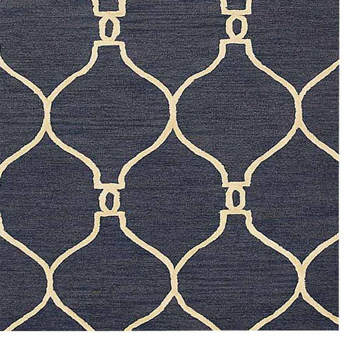 Hand Tufted Wool Area Rug Geometric Beige Brown K01004