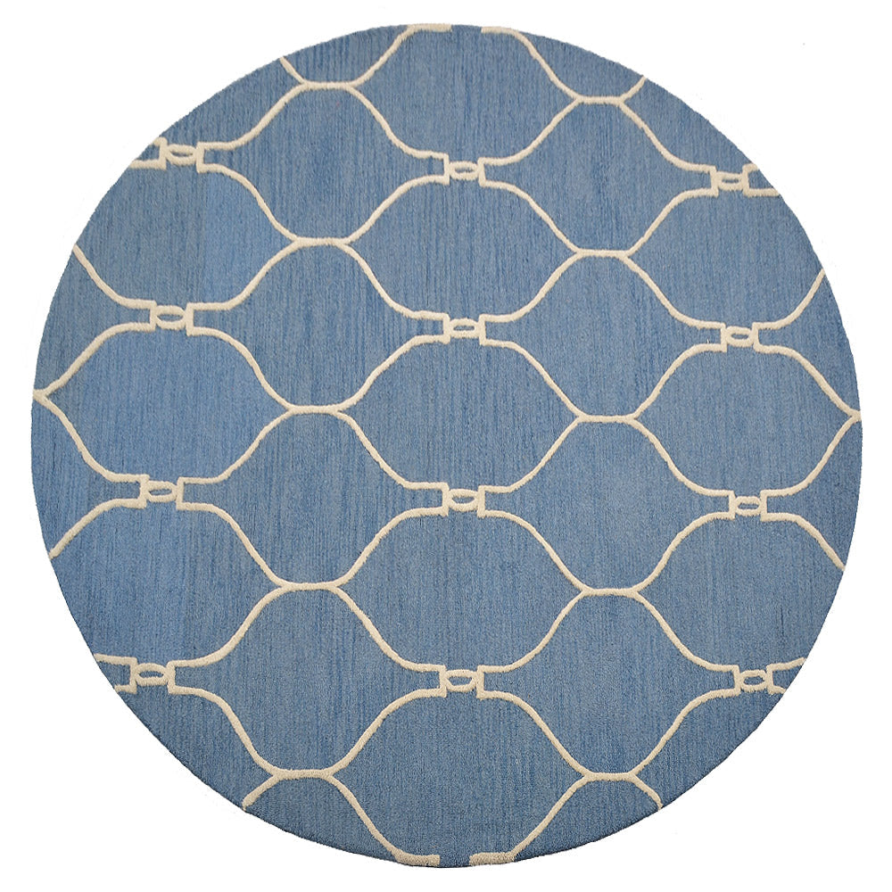 Hand Tufted Wool Area Rug Geometric Beige Brown K01004