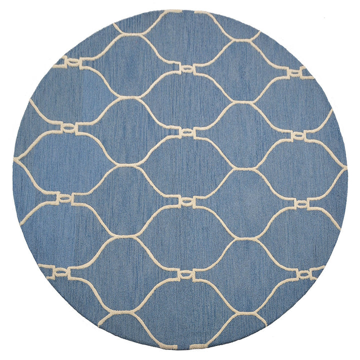 Hand Tufted Wool Area Rug Geometric Beige Brown K01004