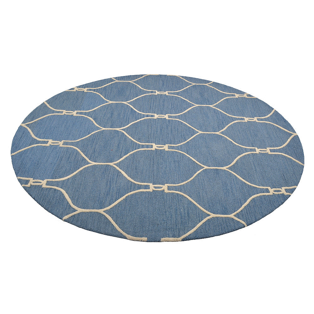 Hand Tufted Wool Area Rug Geometric Beige Brown K01004