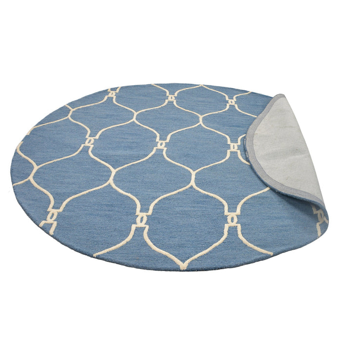 Hand Tufted Wool Area Rug Geometric Beige Brown K01004