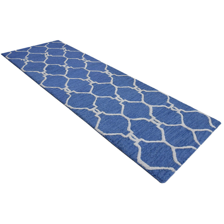 Hand Tufted Wool Area Rug Geometric Beige Brown K01004