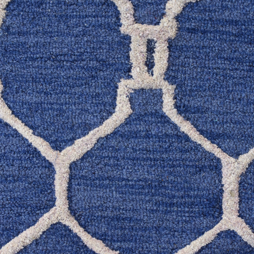 Hand Tufted Wool Area Rug Geometric Beige Brown K01004