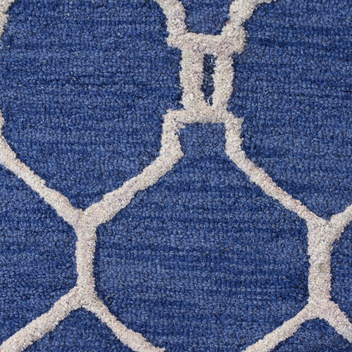 Hand Tufted Wool Area Rug Geometric Beige Brown K01004