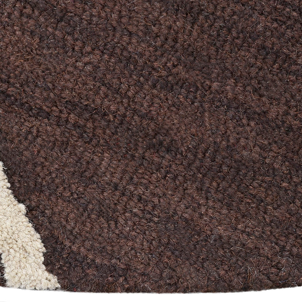 Hand Tufted Wool Area Rug Geometric Beige Brown K01004