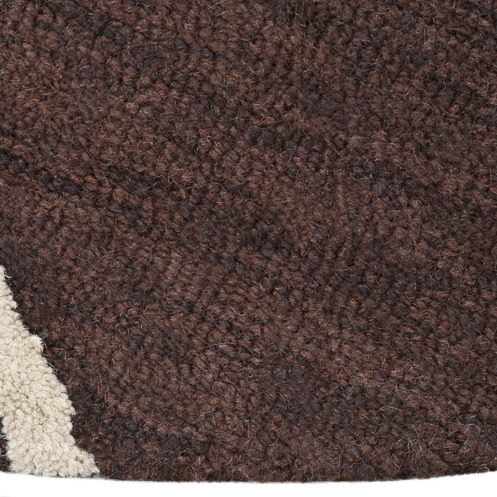 Hand Tufted Wool Area Rug Geometric Beige Brown K01004