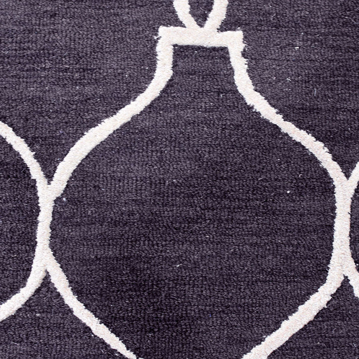 Hand Tufted Wool Area Rug Geometric Beige Brown K01004