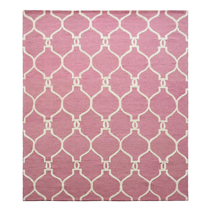 Hand Tufted Wool Area Rug Geometric Beige Brown K01004
