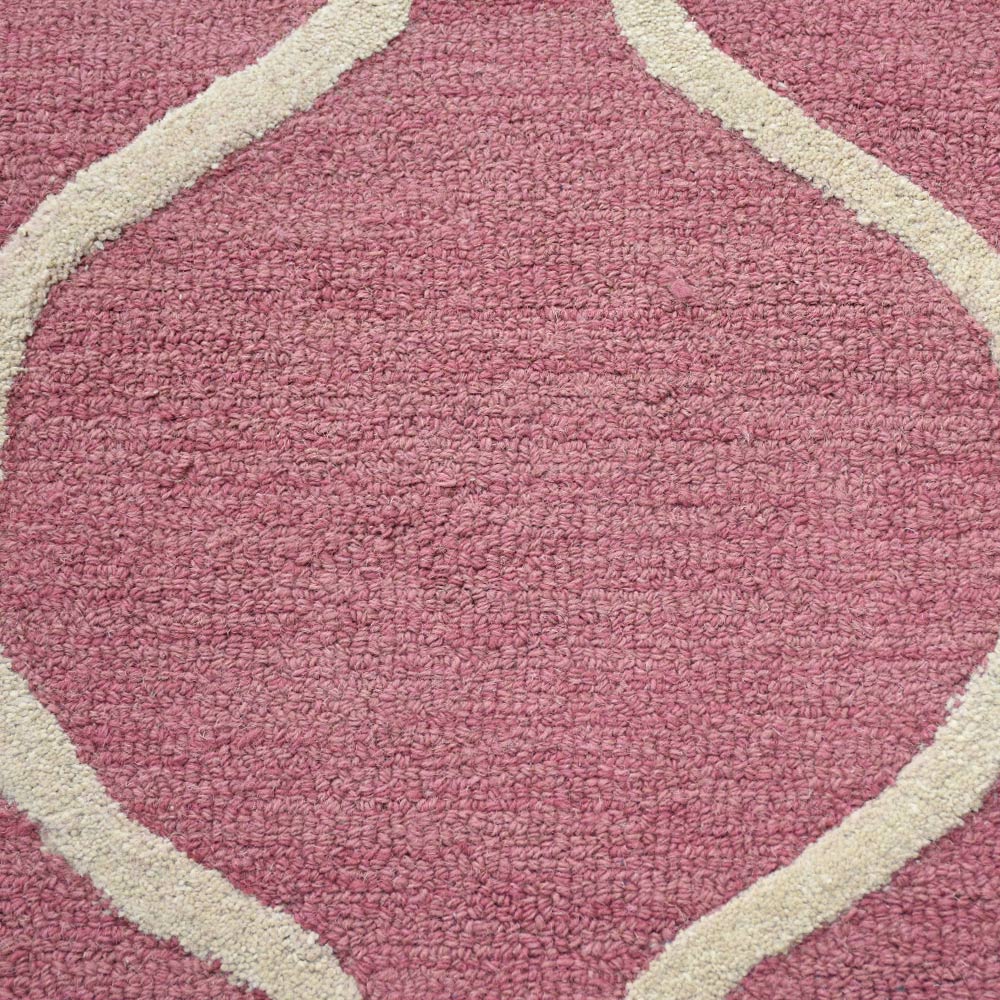 Hand Tufted Wool Area Rug Geometric Beige Brown K01004