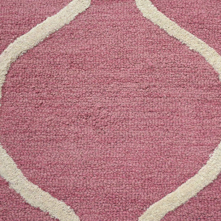 Hand Tufted Wool Area Rug Geometric Beige Brown K01004