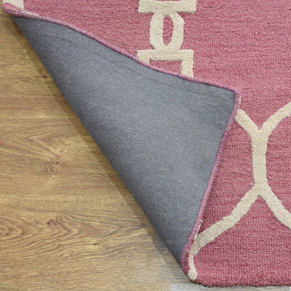 Hand Tufted Wool Area Rug Geometric Beige Brown K01004