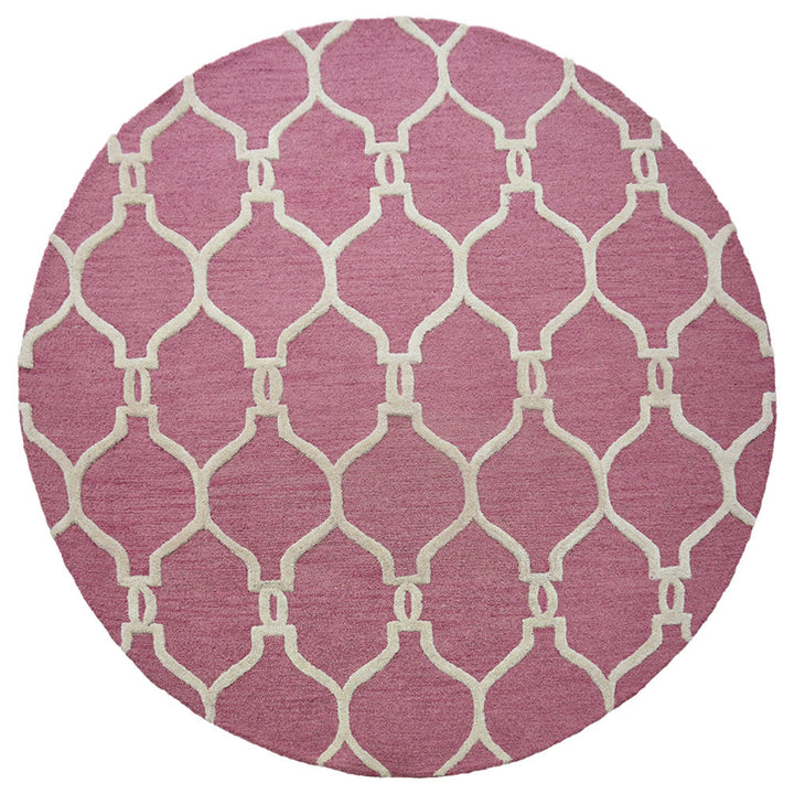 Hand Tufted Wool Area Rug Geometric Beige Brown K01004