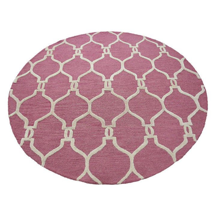 Hand Tufted Wool Area Rug Geometric Beige Brown K01004
