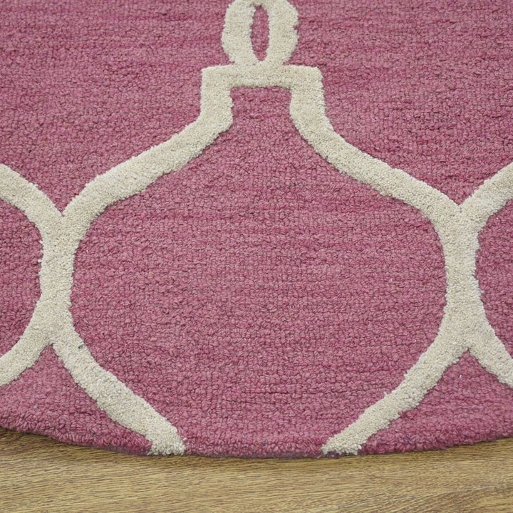 Hand Tufted Wool Area Rug Geometric Beige Brown K01004