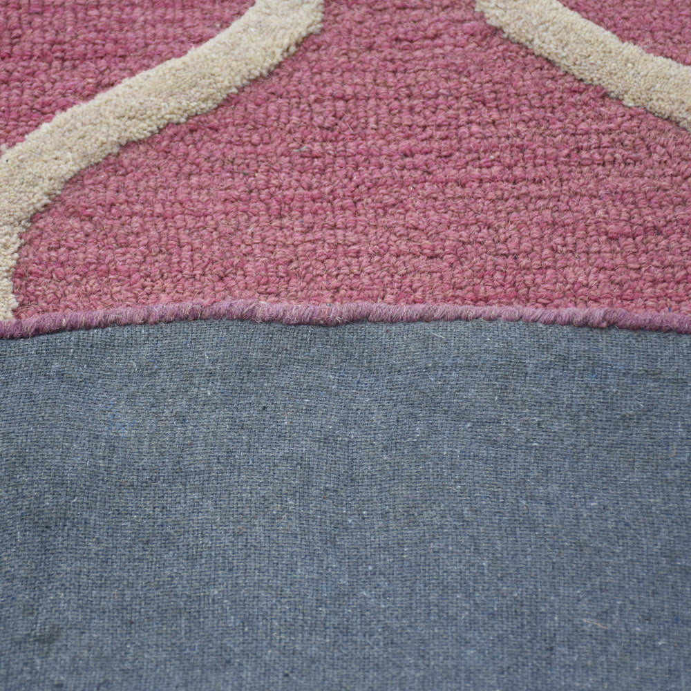 Hand Tufted Wool Area Rug Geometric Beige Brown K01004