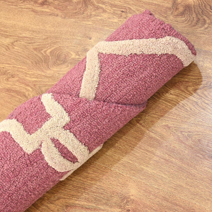 Hand Tufted Wool Area Rug Geometric Beige Brown K01004