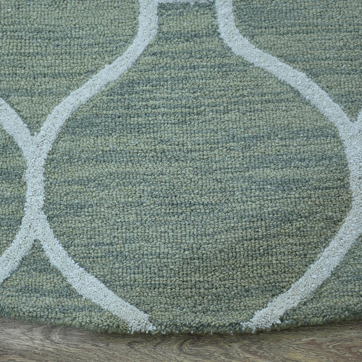Hand Tufted Wool Area Rug Geometric Beige Brown K01004